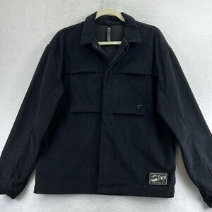 Fabletics Club Cord Shirt Jacket Men’s Size M Black Snap Front